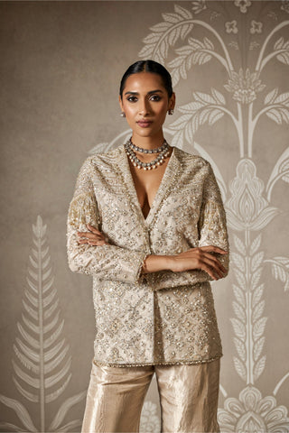 Gold aarohi zar bano jacket set