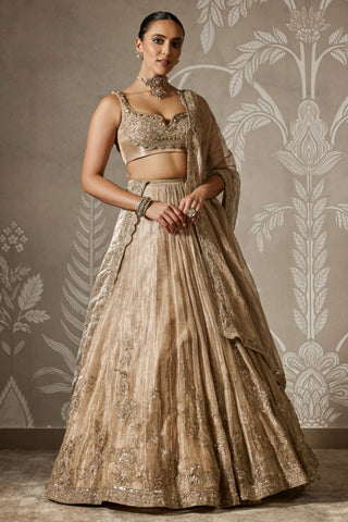 Gold arnika zar bano lehenga set