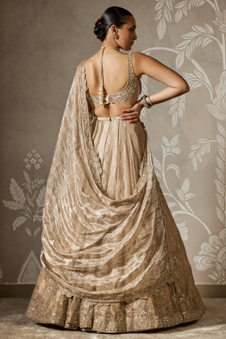 Gold arnika zar bano lehenga set