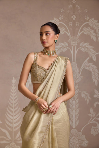 Gold folds saree set