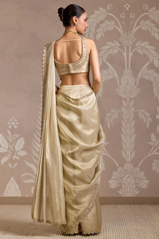 Gold folds saree set