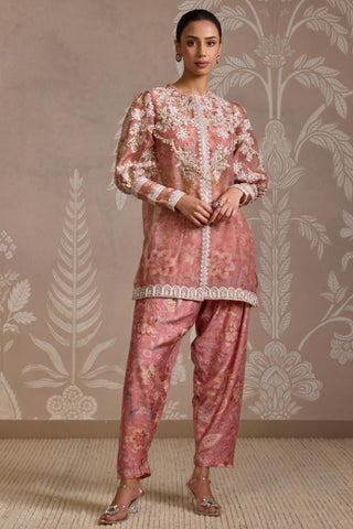 Pink folds kurta set