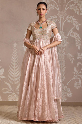 Pink folds anarkali set