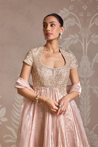 Pink folds anarkali set