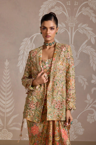 Green folds jacket set