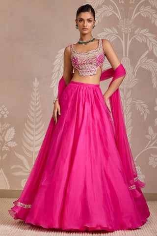 Pink folds lehenga set