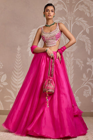 Pink folds lehenga set