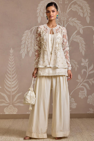 Ivory folds kurta set