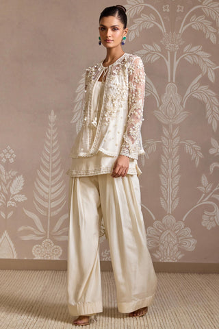 Ivory folds kurta set