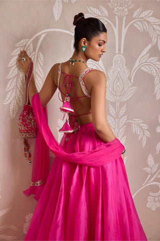 Pink folds lehenga set