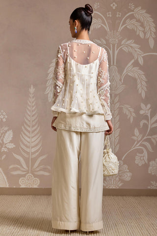 Ivory folds kurta set