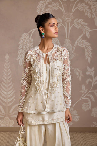 Ivory folds kurta set