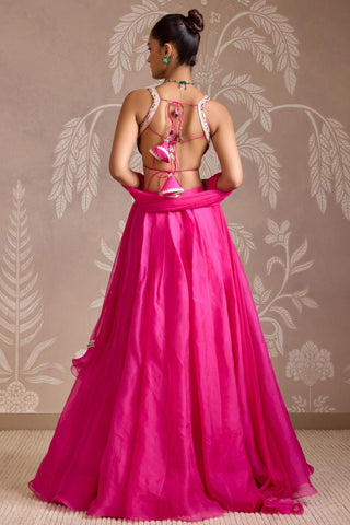 Pink folds lehenga set