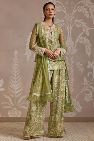 Green folds kurta set