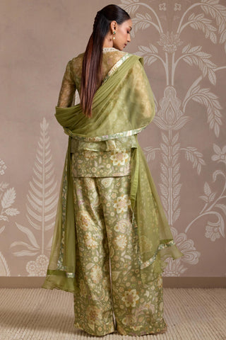 Green folds kurta set