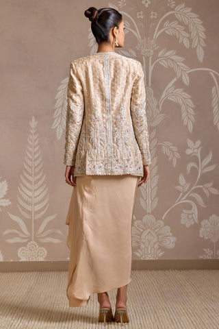 Gold folds jacket with skirt