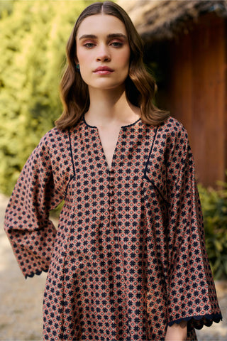 Kurta Set Indian Wedding - Black Geometric Print by Ridhi Mehra