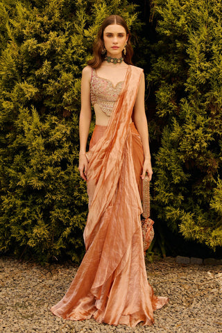Saree Set Indian Wedding - Orange Regency by Ridhi Mehra
