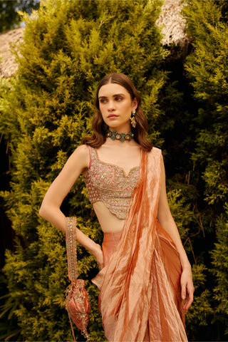 Saree Set Indian Wedding - Orange Regency by Ridhi Mehra