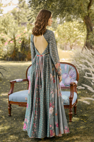 Anarkali Set Indian Wedding - Green Camellia by Ridhi Mehra