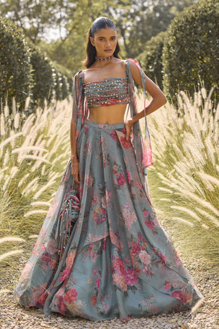 Lehenga Set Indian Wedding - Blue Aveline by Ridhi Mehra