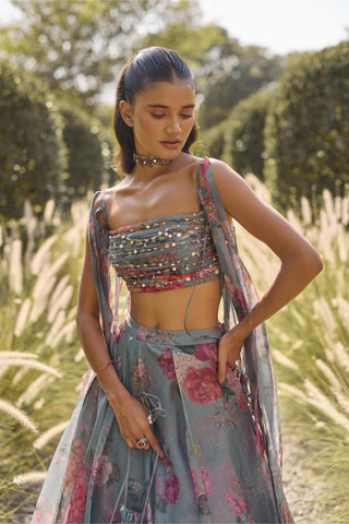 Lehenga Set Indian Wedding - Blue Aveline by Ridhi Mehra