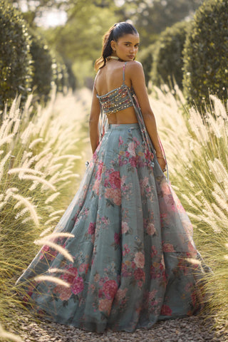 Lehenga Set Indian Wedding - Blue Aveline by Ridhi Mehra