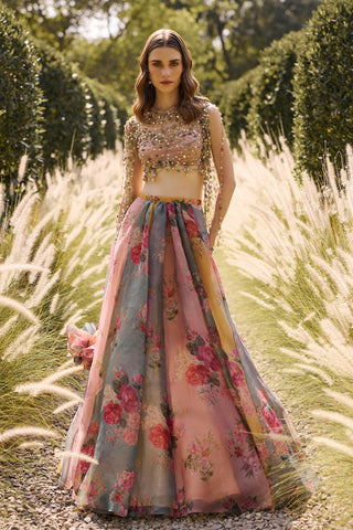 Lehenga Set Indian Wedding - Multicolor Grace by Ridhi Mehra