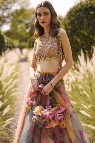 Lehenga Set Indian Wedding - Multicolor Grace by Ridhi Mehra