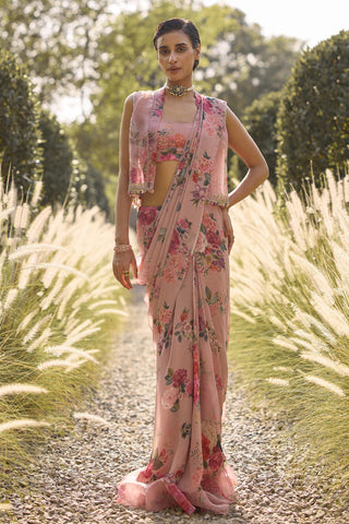 Saree Set Indian Wedding - Pink Ophelia by Ridhi Mehra