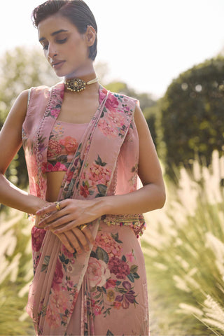 Saree Set Indian Wedding - Pink Ophelia by Ridhi Mehra