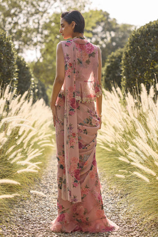 Saree Set Indian Wedding - Pink Ophelia by Ridhi Mehra