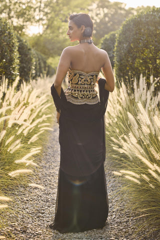 Saree Set Indian Wedding - Black Saga by Ridhi Mehra