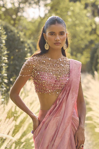 Saree Set Indian Wedding - Pink Estelle by Ridhi Mehra