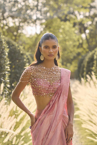 Saree Set Indian Wedding - Pink Estelle by Ridhi Mehra