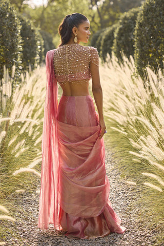 Saree Set Indian Wedding - Pink Estelle by Ridhi Mehra