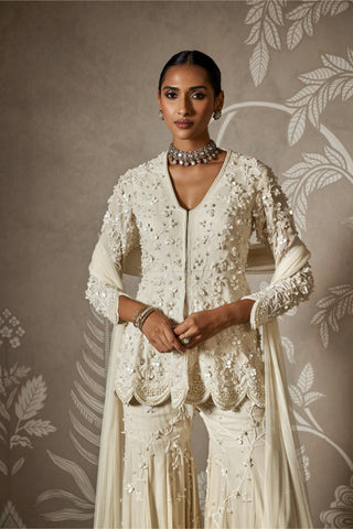Ivory nayra zar bano peplum set
