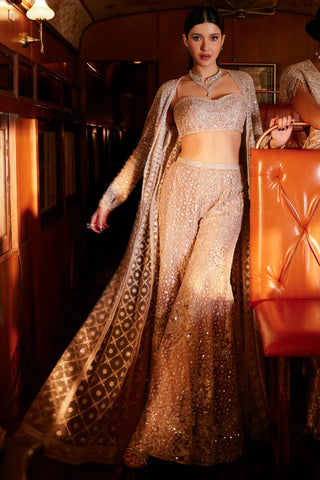 Beige mehfil safarnama jacket set