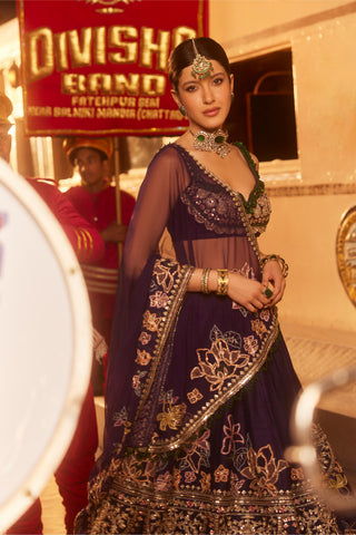 Purple meetha safarnama lehenga set