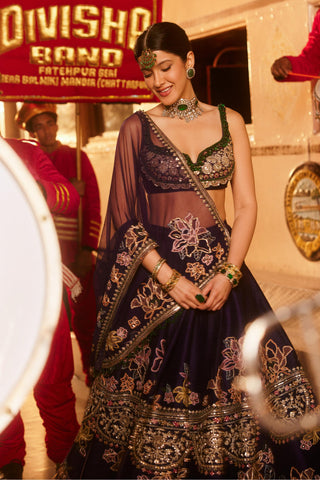 Purple meetha safarnama lehenga set