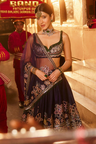 Purple meetha safarnama lehenga set