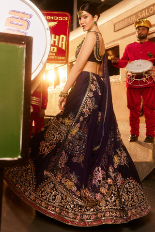 Purple meetha safarnama lehenga set