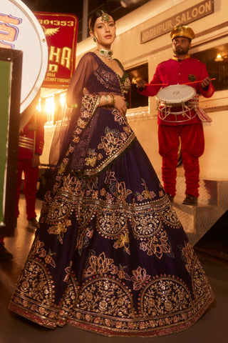 Purple meetha safarnama lehenga set