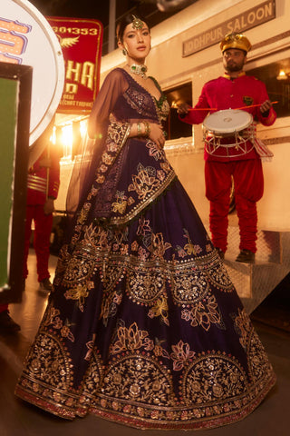 Purple meetha safarnama lehenga set