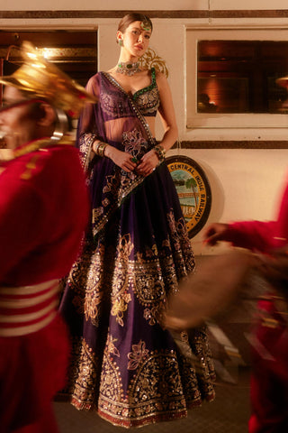 Purple meetha safarnama lehenga set