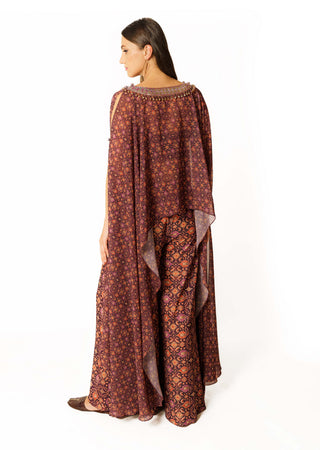 Adha purple cape and palazzo set