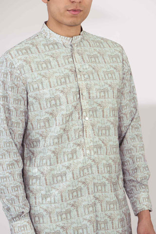 Gray georgette kurta and pants