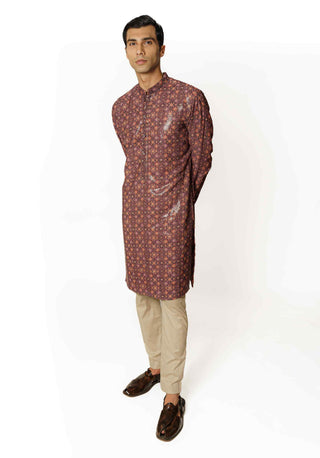 Purple sequins kurta and pants