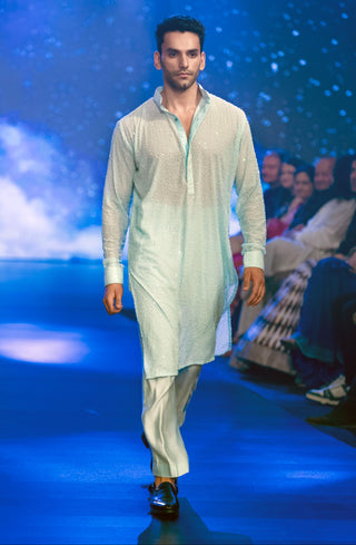 Aqua blue kurta set