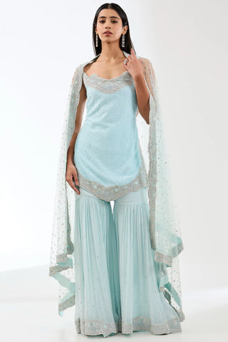 Ayat pale blue kurta and gharara set
